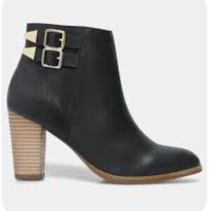 BOCAGE Black Leather Ankle Boots Size 41- Made In France